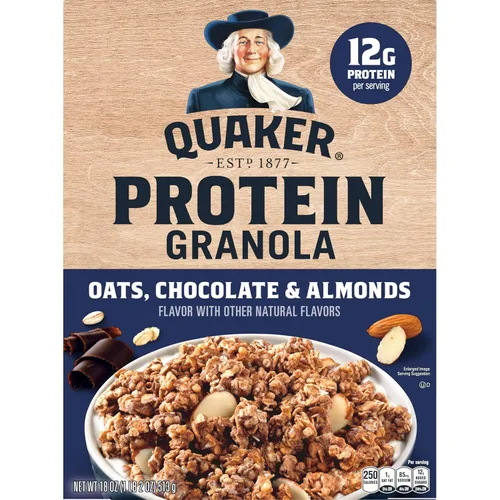 Vista 4 de Quaker Granola proteica, avena, chocolate y almendras, 18 oz