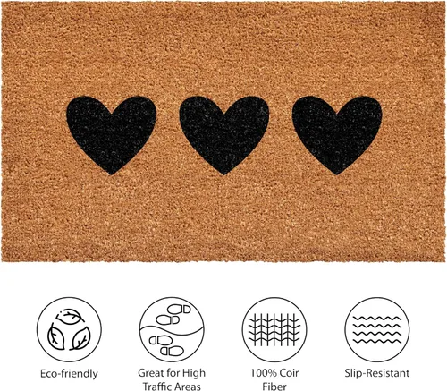 Vista 4 de Calloway Mills Trio Hearts Felpudo de 12" x 24