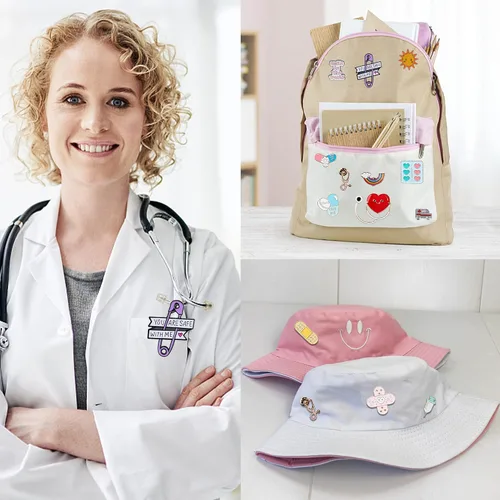 Vista 5 de 20 piezas de alfileres esmaltados para enfermera, bonitos alfileres de broche inspiradores de dibujos animados, insignias de esmalte de doctor