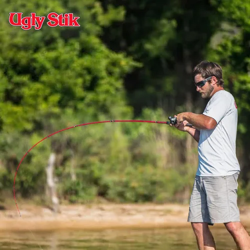 Vista 6 de Combo de carrete de cebo de bajo perfil y caña de pescar Ugly Stik Carbon