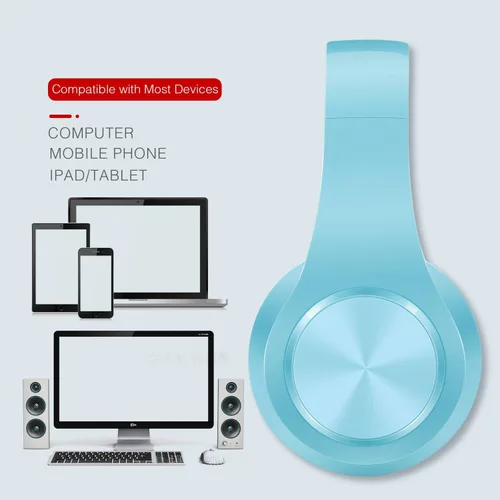 Vista 4 de RAT TAIL V5.0 Auriculares Bluetooth sobre la oreja, auriculares estéreo inalámbricos y con cable plegables micro SD/TF, FM para teléfono celular