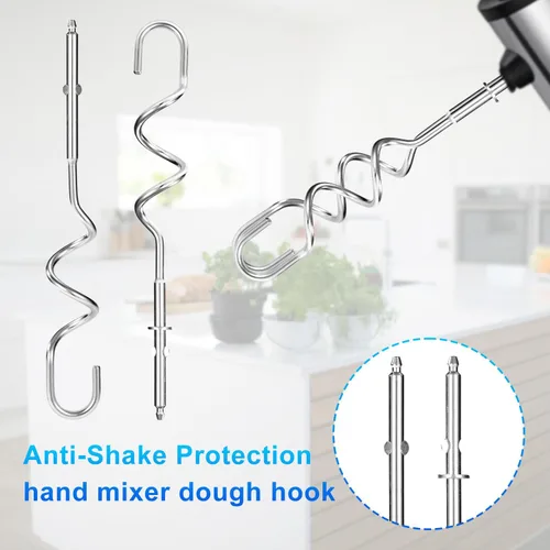 Vista 6 de 2 accesorios para batidora de mano, compatibles con batidoras de mano universales de acero inoxidable, repuesto para utensilios de cocina y hornear