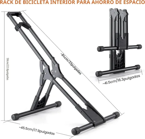 Vista 5 de CHEPARK Soporte de Piso para Bicicleta - Soporte de Bicicleta Interior para Garaje/Hogar - Almacenamiento de Bicicletas Soporte de Estacionamiento