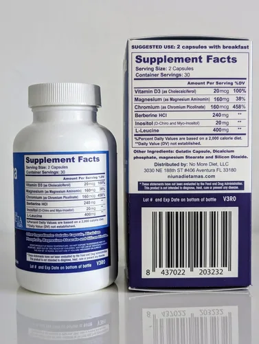Vista 3 de METFORMINA Natural - Ayuda para bajar de peso - Apoyo al metabolismo - Dr. Salomon (60 cápsulas)