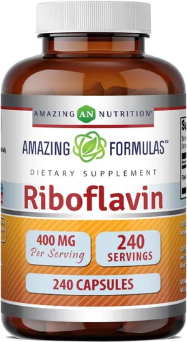 Vista 8 de Amazing Formulas - Suplemento de riboflavina (vitamina B2), 400 mg por porción, 60 cápsulas, sin OMG, sin gluten, fabricado en Estados Unidos