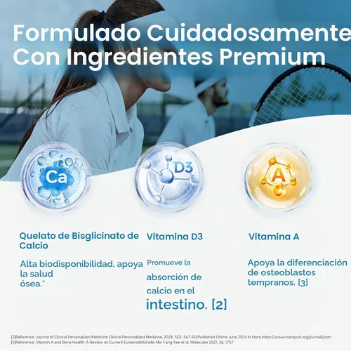 Vista 4 de HUJ Suplemento ADK, 60 cápsulas, calcio, vitaminas A, D3, K2 (MK-7)