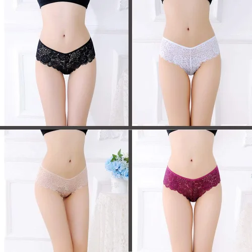 Vista 7 de Anna & Eric Tangas de encaje floral para mujer, bragas de bikini sexy lencería braga espalda T ropa