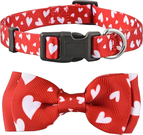 Vista 7 de Collar para perro con bandera estadounidense con pajarita, 4 de julio, para perros grandes, medianos y pequeños