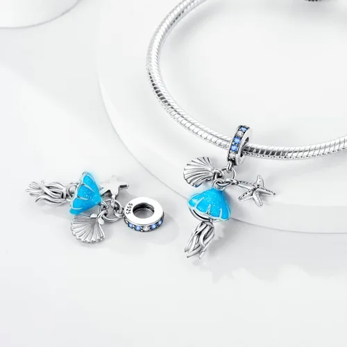 Vista 5 de Hapour Abalorios de plata de ley 925 aptos para pulseras de dije, dije de corazón de sol para mascotas, pulsera y collar, cuentas de joyería