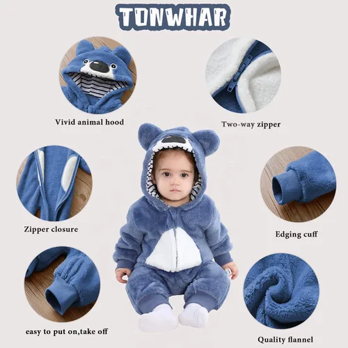 Vista 2 de TONWHAR Disfraz de Halloween para bebés y niños pequeños, traje de nieve para niños (3.5-4.5 añosaltura 41-46 pulgadas, koala azul)