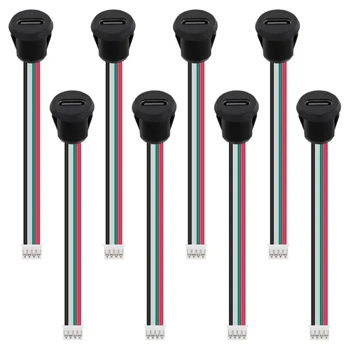 Vista 34 de 8 piezas de placa desnuda tipo C Chasis hembra impermeable 2P cable de soldadura tipo USB C Cable de extensión Cable de alimentación USB-C enchufe a