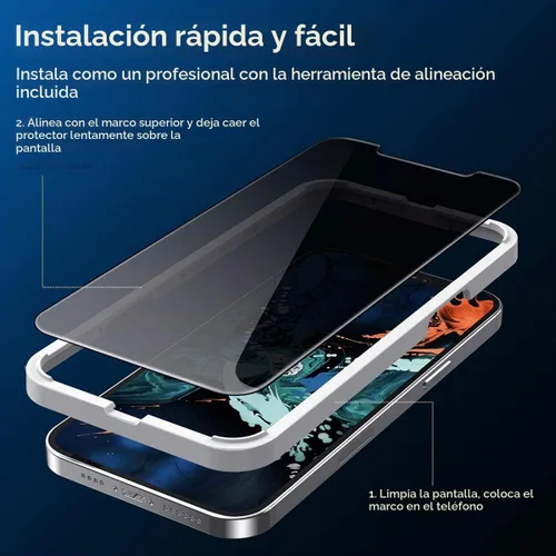 Vista 3 de Fotbor Protector de pantalla de privacidad para iPhone 12 Pro Max, protector de pantalla de privacidad para iPhone 12 Pro Max [2 antiespías]