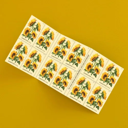 Vista 5 de Girasoles 2026 (Libro de 20) Flores First-Class Mail Forever Sellos postales
