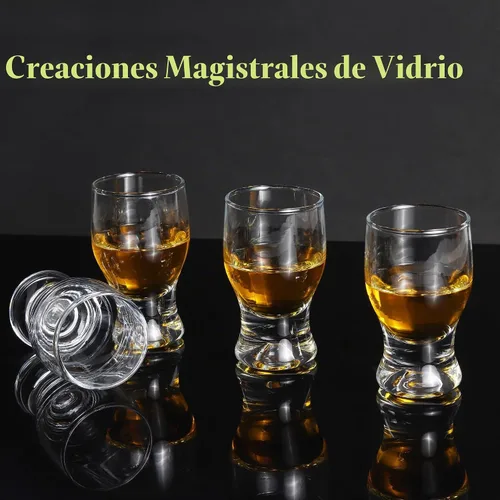 Vista 6 de QUAFFER Vasos de chupito (juego de 4) – Elegantes vasos de chupito transparentes de 2 onzas – Vodka clásico de whisky vodka tequila Jerez Brandy