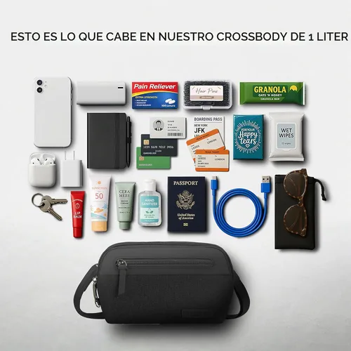 Vista 7 de Travelon Bolso bandolera pequeño convertible Metro antirrobo Negro