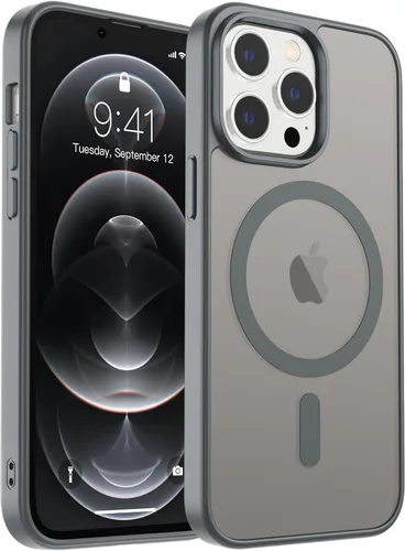 Vista 369 de zapica Funda magnética para iPhone Air, con protector de pantalla de vidrio templado, compatible con MagSafe, translúcida mate, a prueba de golpes