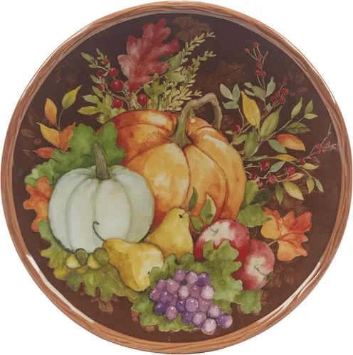 Vista 2 de Certified International Harvest Blessings - Plato para ensalada/postre de 8.5 pulgadas, multicolor, mediano, juego de 4
