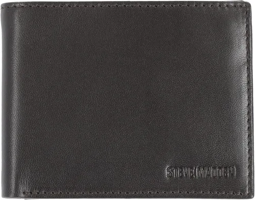 Vista 7 de Steve Madden Cartera delgada de cuero para hombre con bolsillos abatibles adjuntos de capacidad adicional Negro (guante)