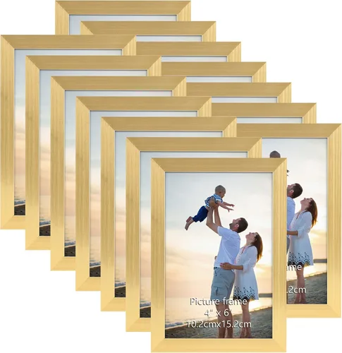 Vista 35 de Hoikwo 18 paquetes de marcos de fotos de plástico negro de 3.5x5 multifuncionales con cubierta de plástico para fotos familiares, obras de arte