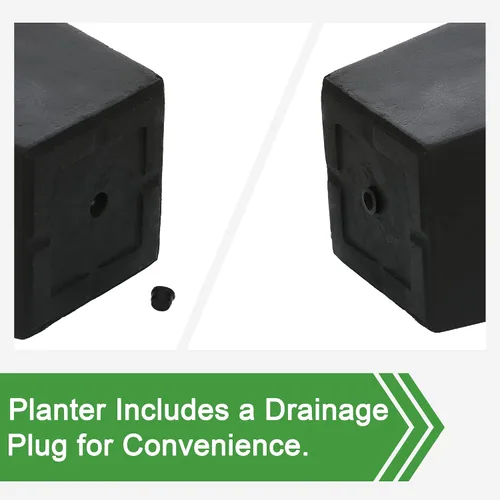 Vista 5 de LuxenHome - Macetas altas para plantas de interior, macetas cónicas negras para plantas de exterior, macetas de 18.5 pulgadas para exteriores e