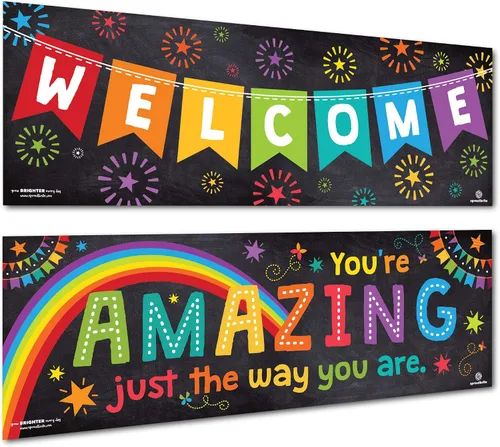 Vista 8 de Sproutbrite Juego de 2 pósteres educativos de 13.5 x 39 pulgadas, pósteres para profesores, pósteres positivos para el aula y decoración de pared