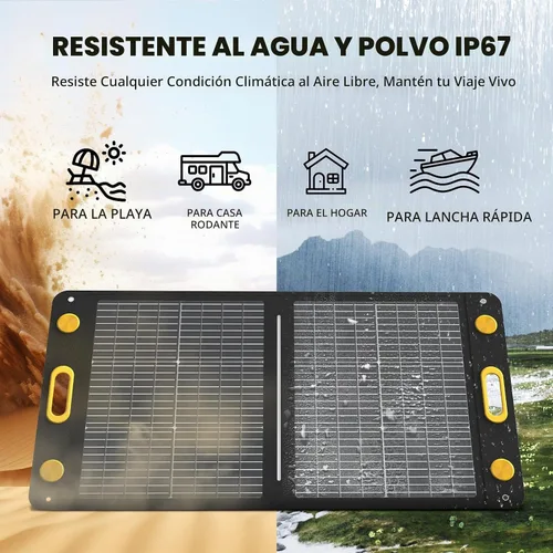 Vista 8 de Panel solar portátil bifacial de 100 W, panel solar plegable resistente a la flexión de 100 vatios 22 V, cargador solar monocristalino para estación