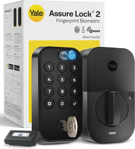 Vista 12 de Yale Assure Lock 2 Touch Deadbolt, Cerradura de pestillo de níquel satinado para puerta de entrada inteligente con teclado táctil conectado Z-Wave