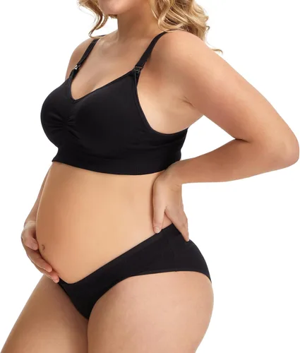 Vista 5 de HBselect Ropa interior de maternidad, paquete de 6 unidades para embarazo, posparto, ropa interior de algodón posparto, bragas de maternidad