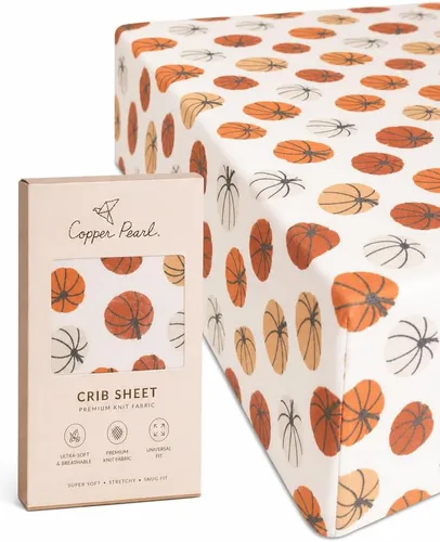Vista 103 de Copper Pearl: Sábanas de punto prémium para cuna de bebé para niños y niñas, transpirables y suaves, sábanas ajustables para colchones estándar