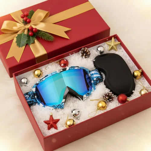 Vista 3 de Gafas para Dirt Bike con Estuche - Gafas de Seguridad para Motocicleta Motocross ATV Carreras, Mejores Regalos de Navidad para Hombres Jóvenes