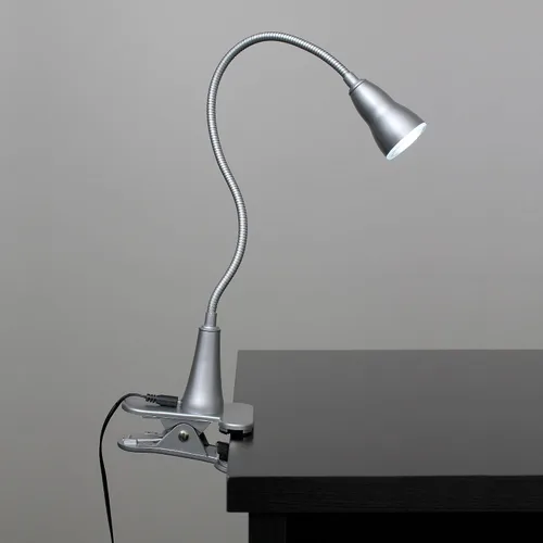 Vista 2 de Simple Designs LD2015-SLV 1W LED cuello de cisne Clip luz lámpara de escritorio