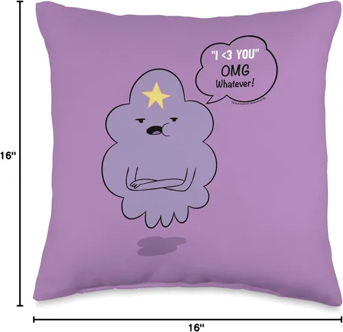 Vista 4 de Adventure Time Lumpy Space Princess OMG - Almohada de 15.7 x 15.7 in, multicolor