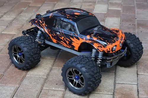 Vista 2 de SummitLink Reemplazo de cuerpo personalizado compatible con naranja fangoso sobre negro para automóvil o camión RC escala 1/10 1/8