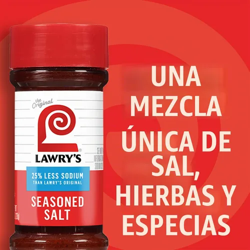 Vista 16 de Lawry's Sal sazonada, 25% menos de sodio, sin MSG añadido, certificado Kosher, básico, versátil, condimento multiusos para agitar en carne de res