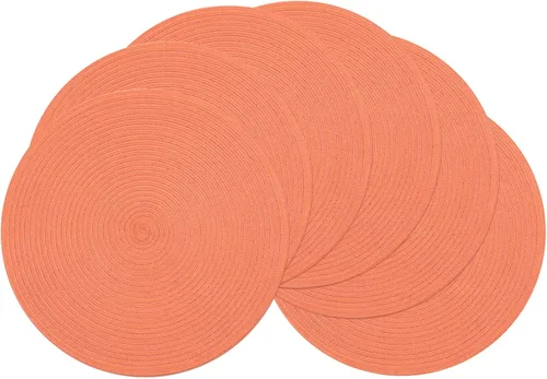 Vista 118 de SHACOS Juego de 4 manteles individuales redondos lavables de 15 pulgadas, de algodón, poliéster, trenzados, para mesa de comedor, boda, decoración