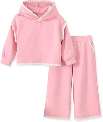 Vista 9 de Conjunto de sudadera para niñas pequeñas de 2 a 5 años Rosa fuerte