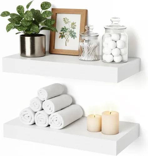 Vista 18 de Estantes flotantes de baño para pared, estantes de baño sobre el inodoro, estantes de pared y estante para libros, estante colgante, estantes