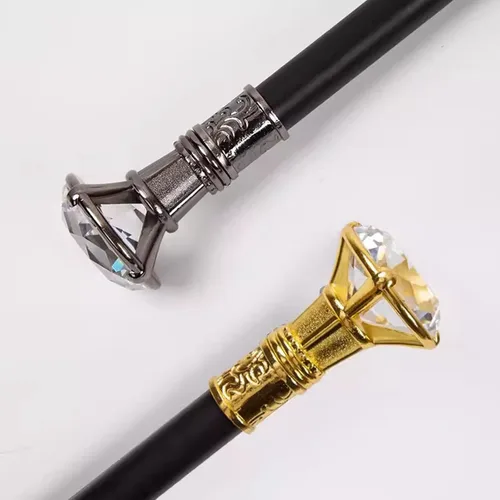 Vista 3 de Gentleman's Stick-Diamond Head - Bastones de proxeneta de 36" plateado