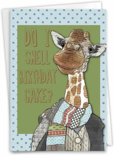 Vista 9 de NobleWorks - 1 divertida tarjeta de cumpleaños de animales con sobre - Bonita tarjeta para cumpleaños - Aquí está mirando el zoológico C6639FBDG-US