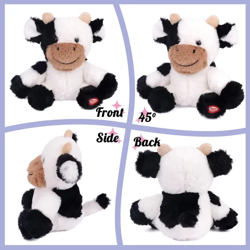 Vista 3 de Hopearl Vaca parlante repite lo que dices sacudiendo la cabeza, juguete animado interactivo eléctrico de peluche para festivales de cumpleaños