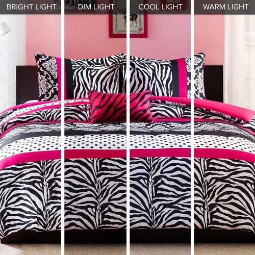 Vista 2 de Intelligent Design - Juego de edredón para dormitorio divertido - Ropa de cama moderna para todas las estaciones con estampado de lunares, capa