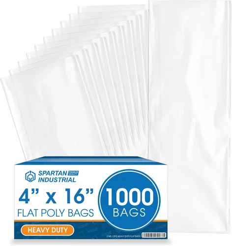 Vista 12 de Bolsas de polietileno planas de extremo abierto de 3 x 12 pulgadas (1000 unidades) – Bolsas de plástico transparentes termosellables de 2 mil
