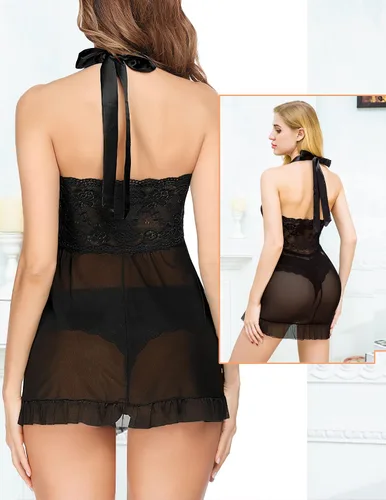 Vista 2 de Avidlove - Lencería para mujer talla grande de encaje babydoll lencería de maternidad sexy para embarazadas tallas XS-5XL