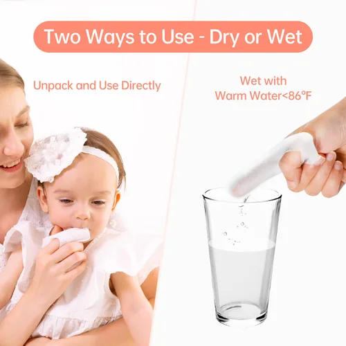 Vista 4 de Tongueclear Toallitas Secas para Niños Pequeños y Bebés, Toallitas Premium para Dientes y Encías de 0-36 Meses, Limpiador de Lengua Mejorado