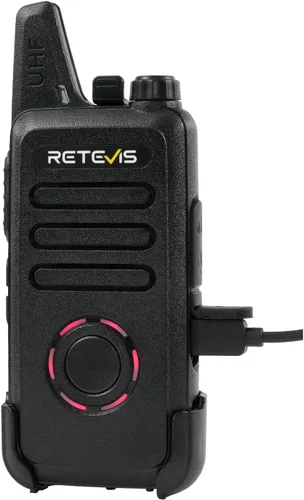 Vista 13 de Retevis RT22S Walkie Talkies para adultos, radio de 2 vías con auricular, pantalla de canal, recargable, radio bidireccional FRS portátil, mini