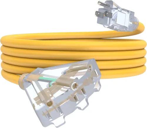 Vista 23 de Cable de extensión de calibre 12 de 2 pies con 3 salidas Paquete de 3 cables de extensión resistentes al agua para exteriores con extremo Negro