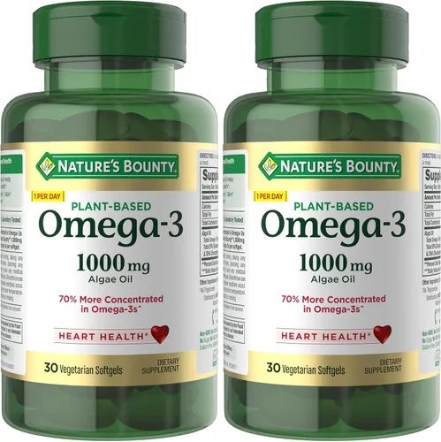 Vista 8 de Nature's Bounty Omega 3, suplemento de ácidos grasos omega 3 de origen vegetal, 520 mg, apoya la salud de todo el cuerpo, incluyendo corazón, piel