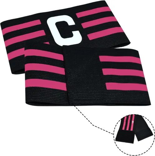 Vista 2 de Sports Captain C Arm Band for Team Training, Unisex Elastic Soccer Captain Armband Adjustable Outdoor Football Player Captain's ArmBands for Adult