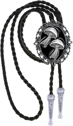 Vista 446 de Jeilwiy Corbata de bolo para hombre, corbata de vaquero occidental, collar de corbata de bolo dorado, corbata de cuero, corbata de Halloween