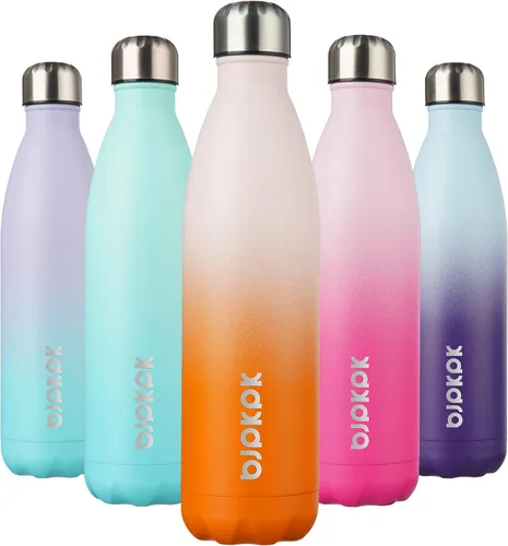 Vista 80 de [Usado] BJPKPK Botella de agua pequeña aislada de 12 onzas, frasco a prueba de A-azul
